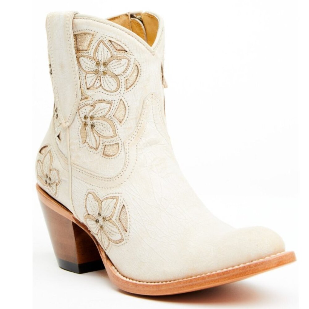 Shyanne Women's Lily Floral Embroidered Western Fashion Booties - Round Toe
